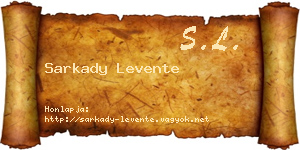 Sarkady Levente névjegykártya